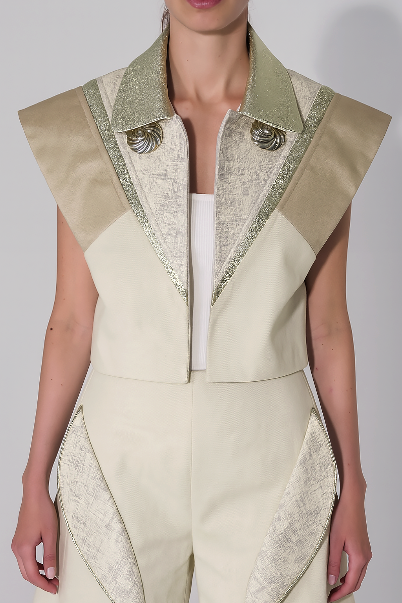 Structured Gilet – Soft Sand Beige