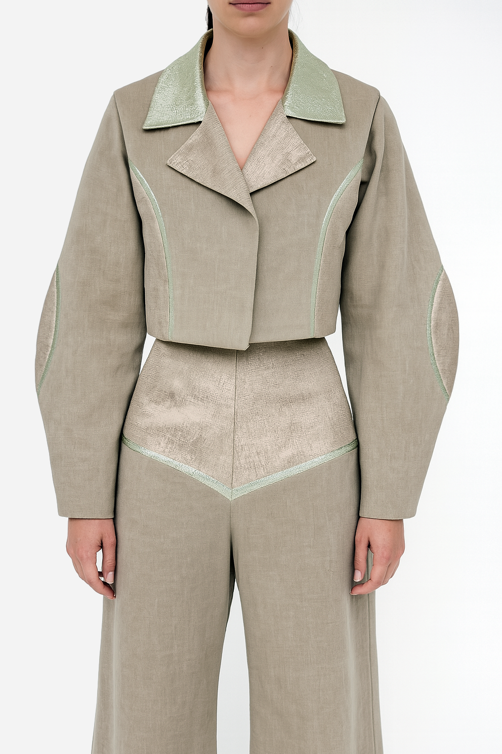 Structured Lapel Jacket – Dusty Olive