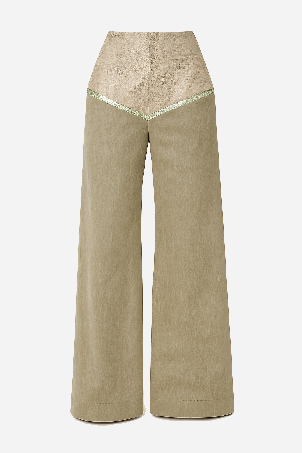 High-Waisted Panel Trousers – Dusty Olive