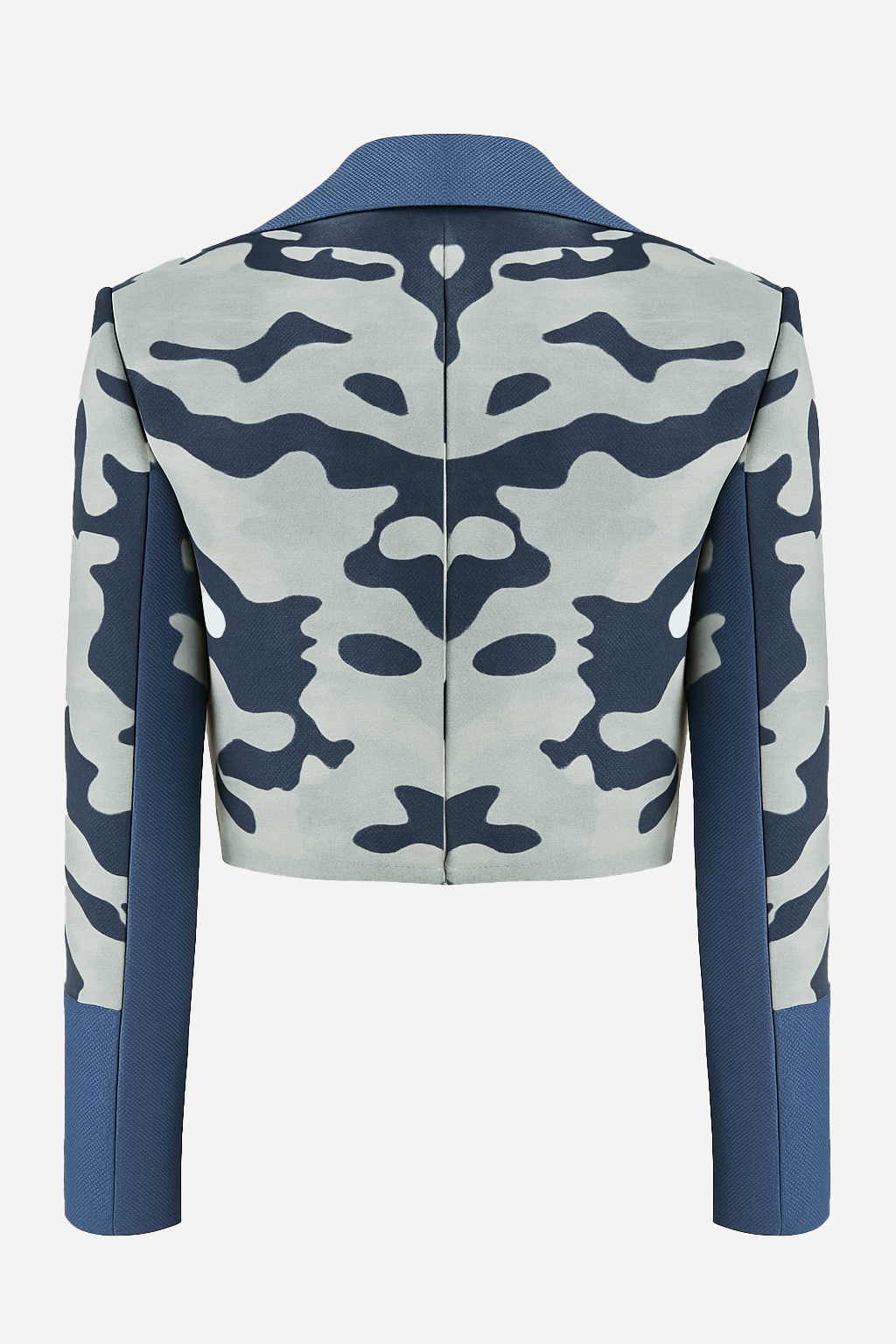 Cropped Camouflage Jacquard Jacket – Tonal Denim
