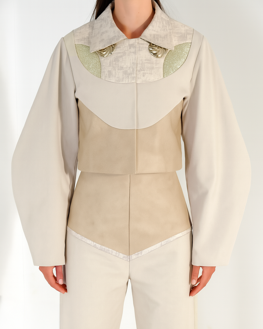 Structured Panel Jacket – Soft Sand Beige