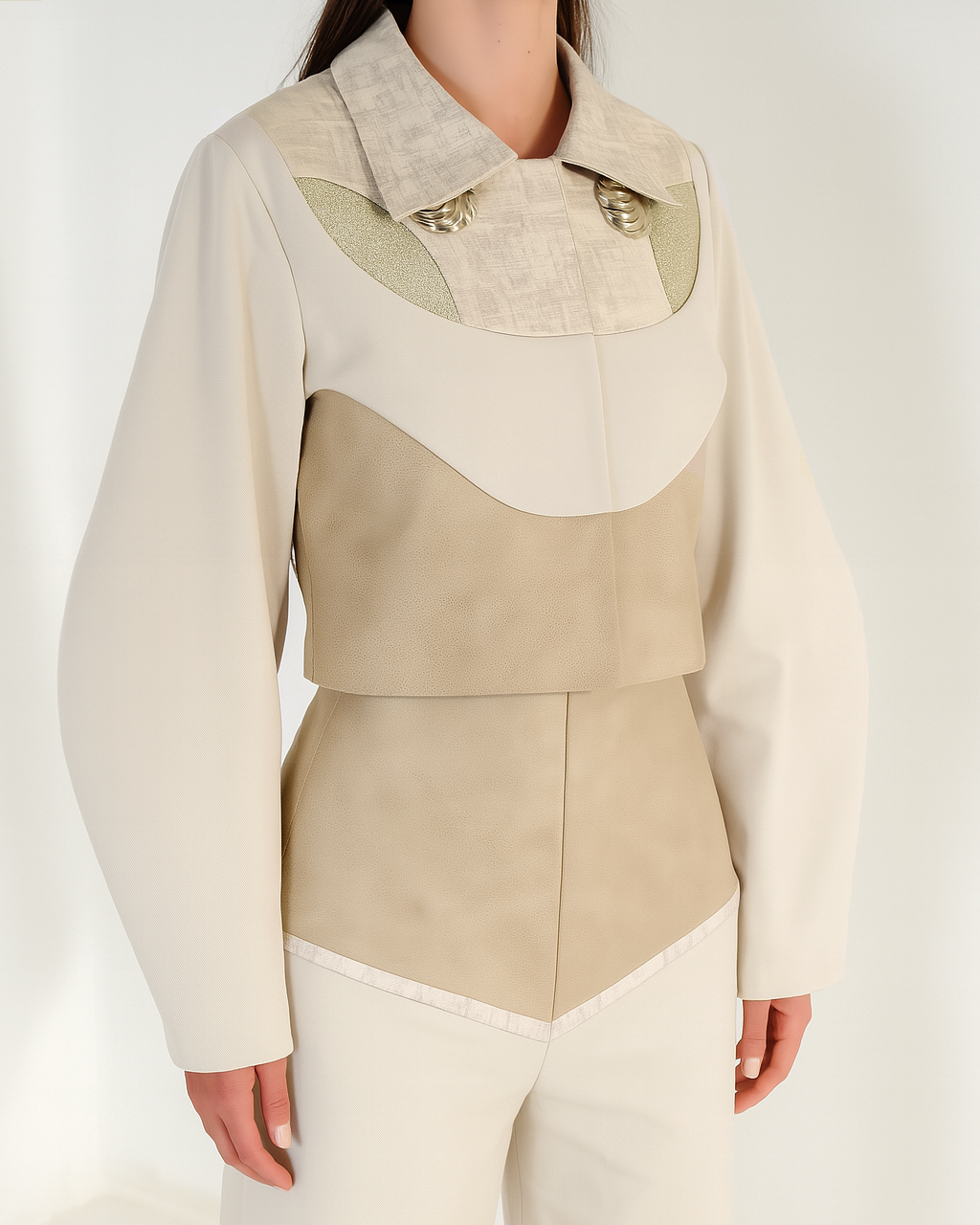Structured Panel Jacket – Soft Sand Beige