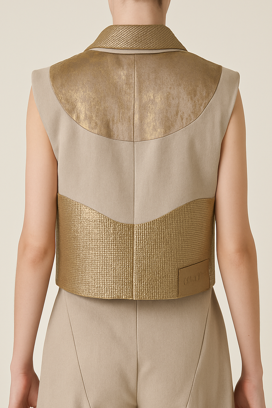 Structured Panel Gilet – Rose Gold Edition