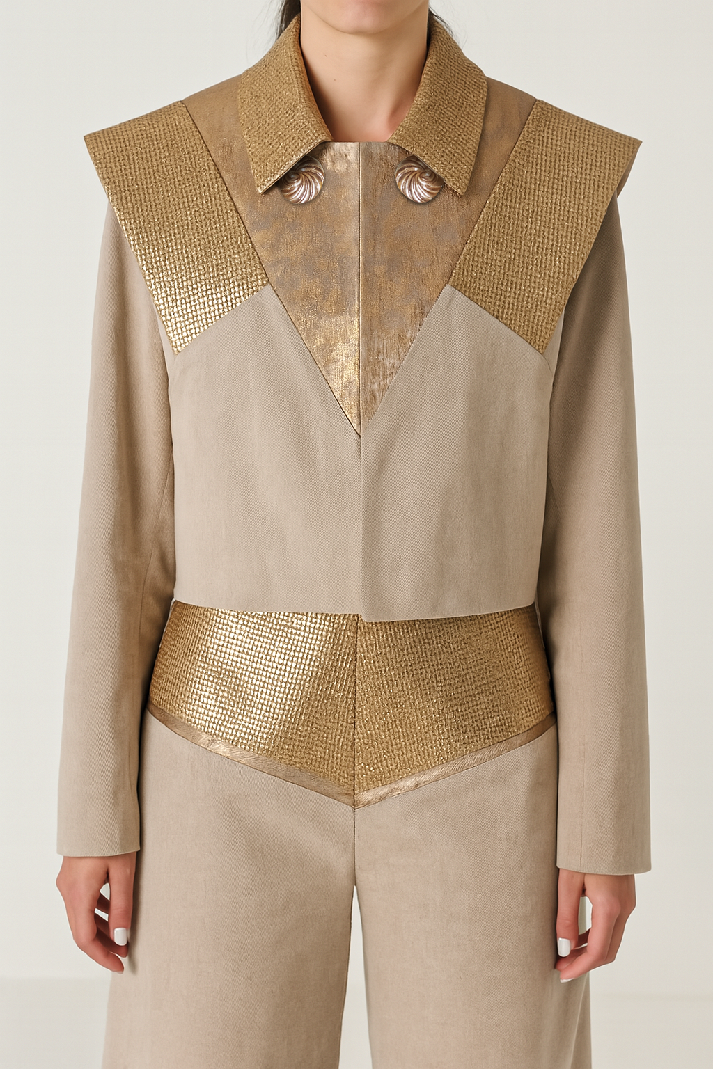 Structured Panel Jacket – Rose Gold Edition