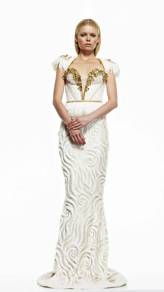 Sleeveless Mermaid Printed Dress